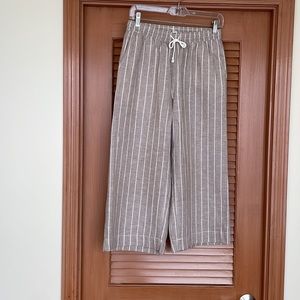 Beachlunchlounge Wide Leg Capri in Taupe with White Stripe